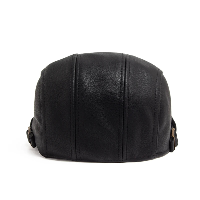 Men's British Retro Leather Beret