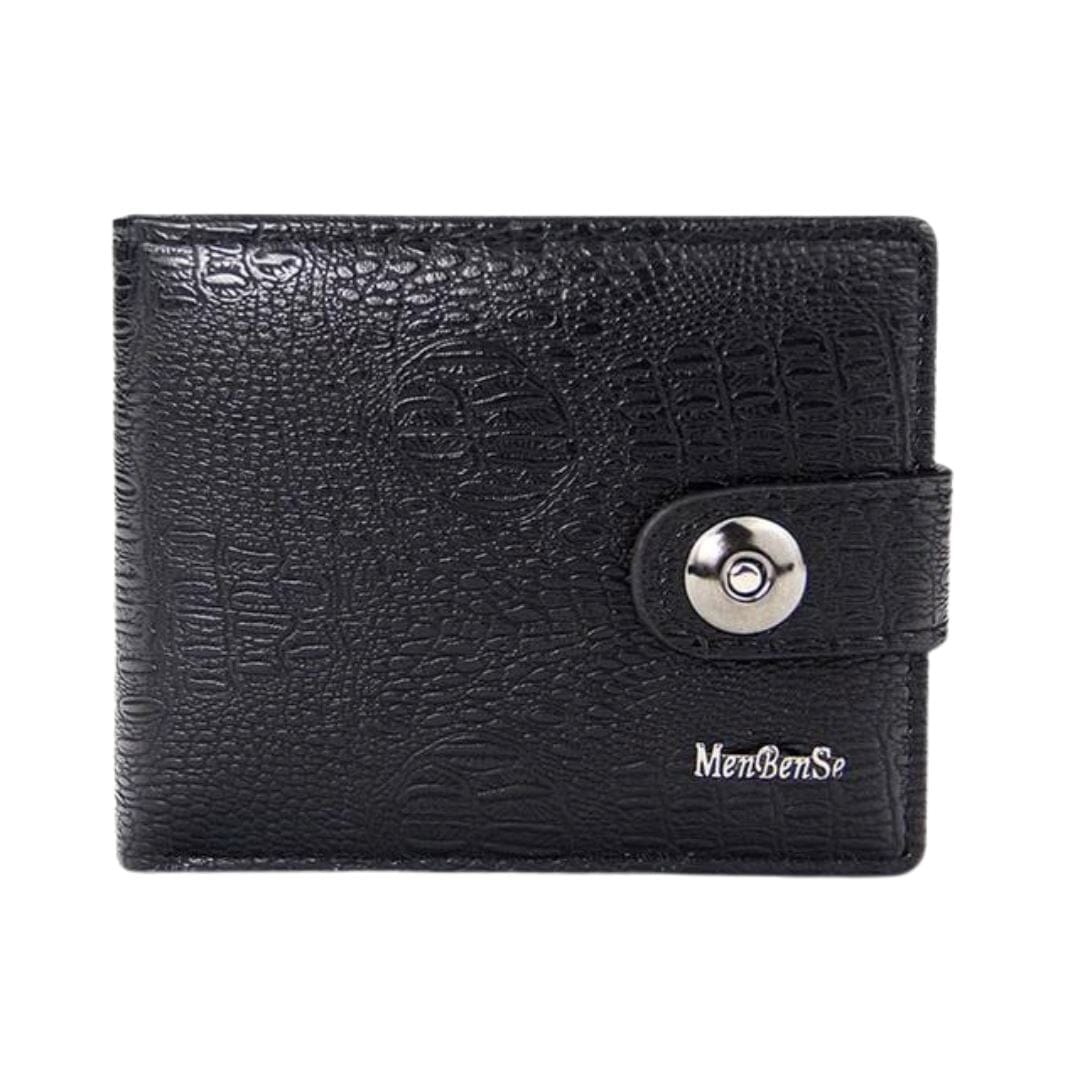 Men's Leather Wallet with Button - Elegance