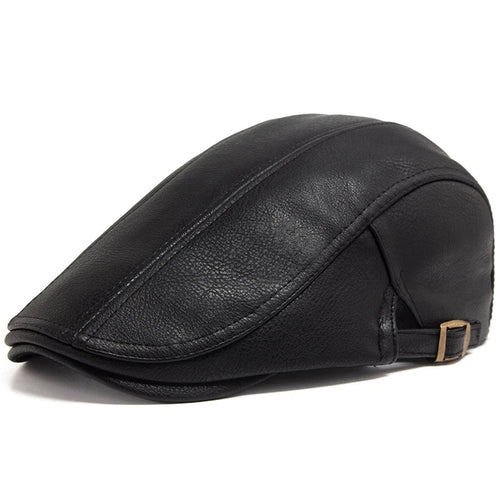 Men's British Retro Leather Beret