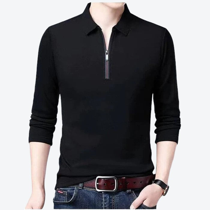 Men’s Long Sleeve Dress Shirt with Zip Closure