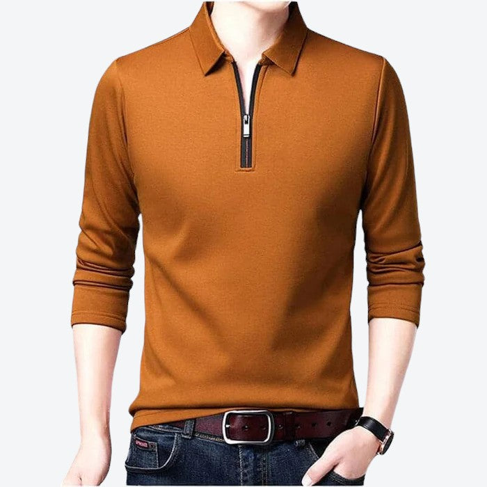Men’s Long Sleeve Dress Shirt with Zip Closure