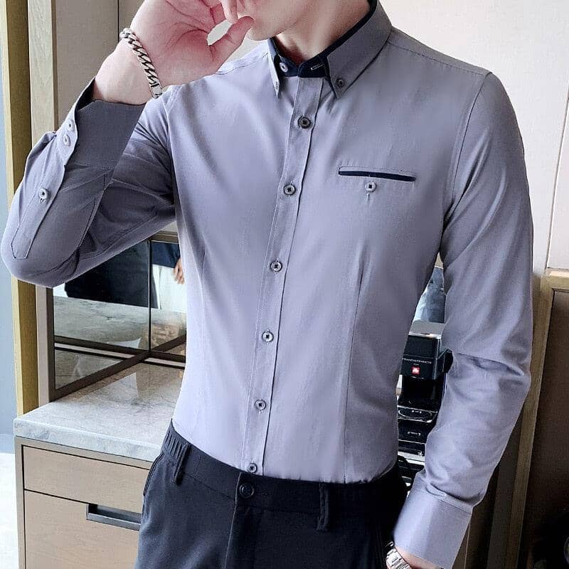 Slim Fit Long Sleeve Dress Shirt