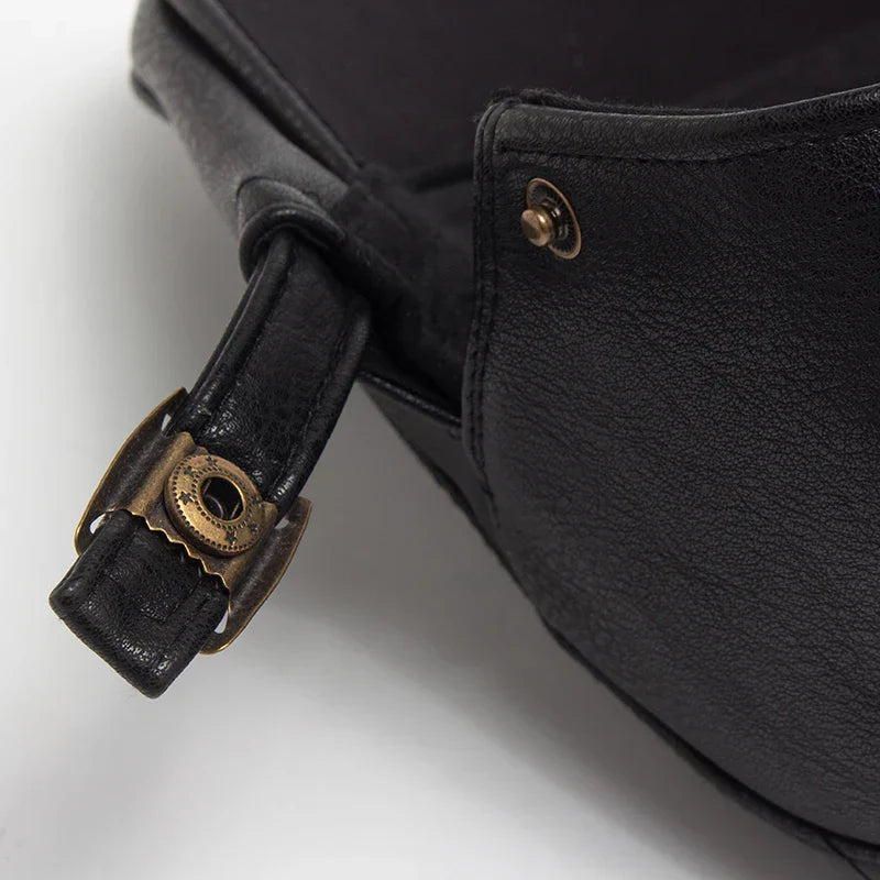 Men's British Retro Leather Beret