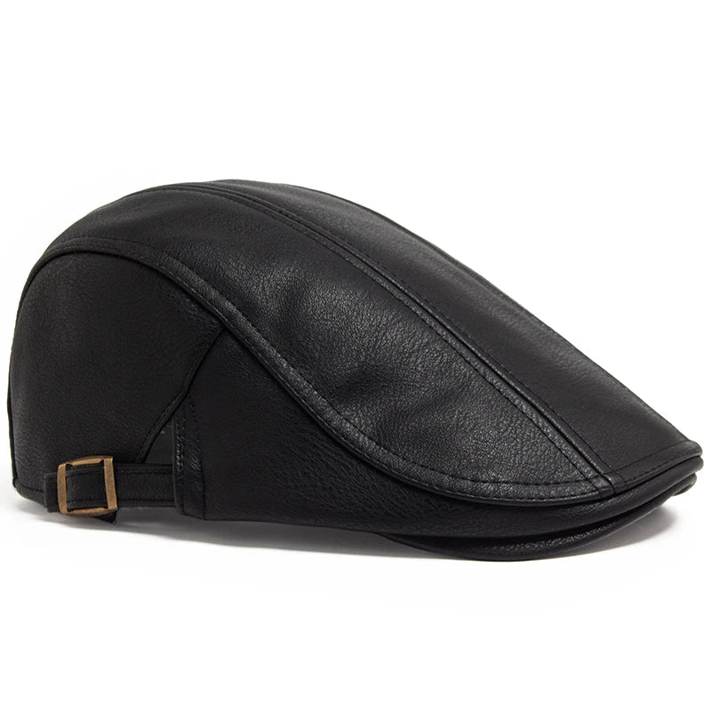 Men's British Retro Leather Beret