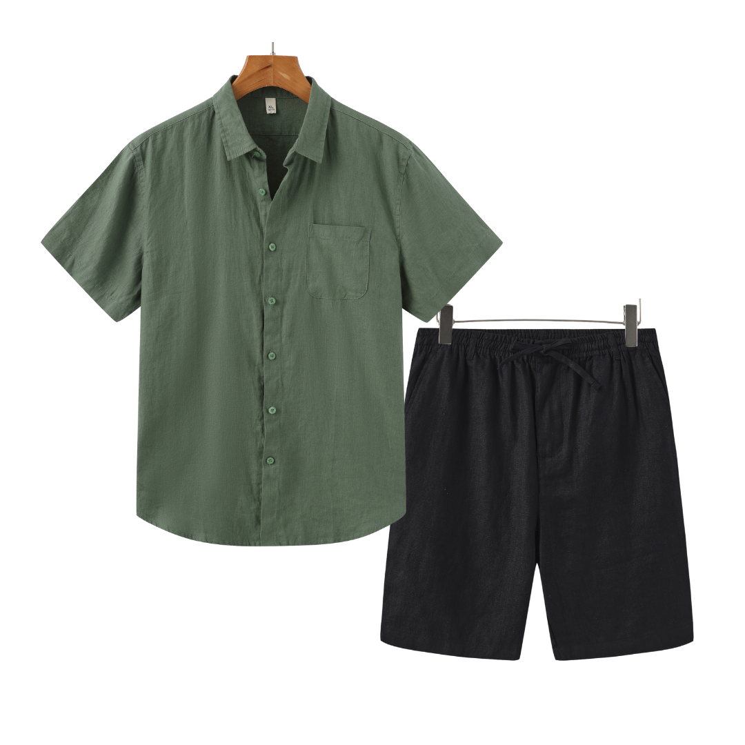 Linen Summer Set | Shirt and Shorts