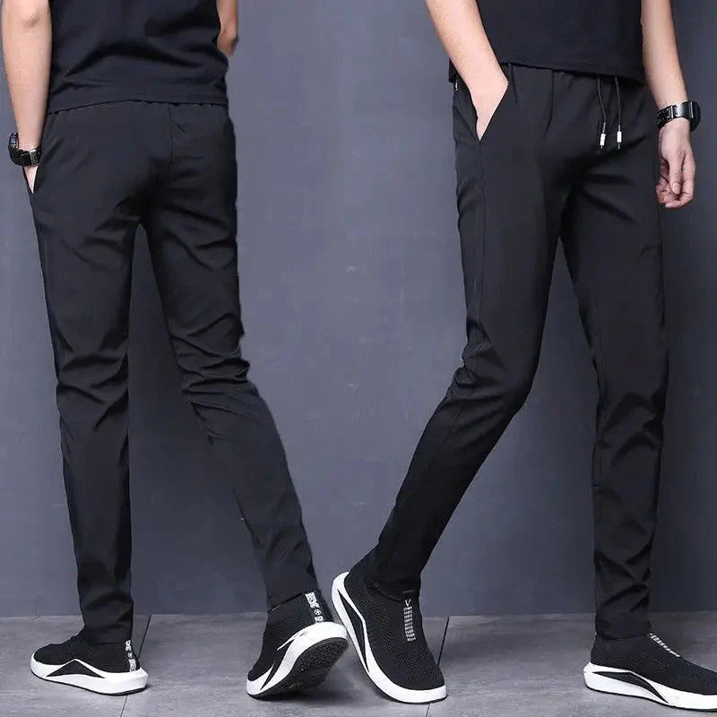 Men’s Slim Elastic Formal Trousers