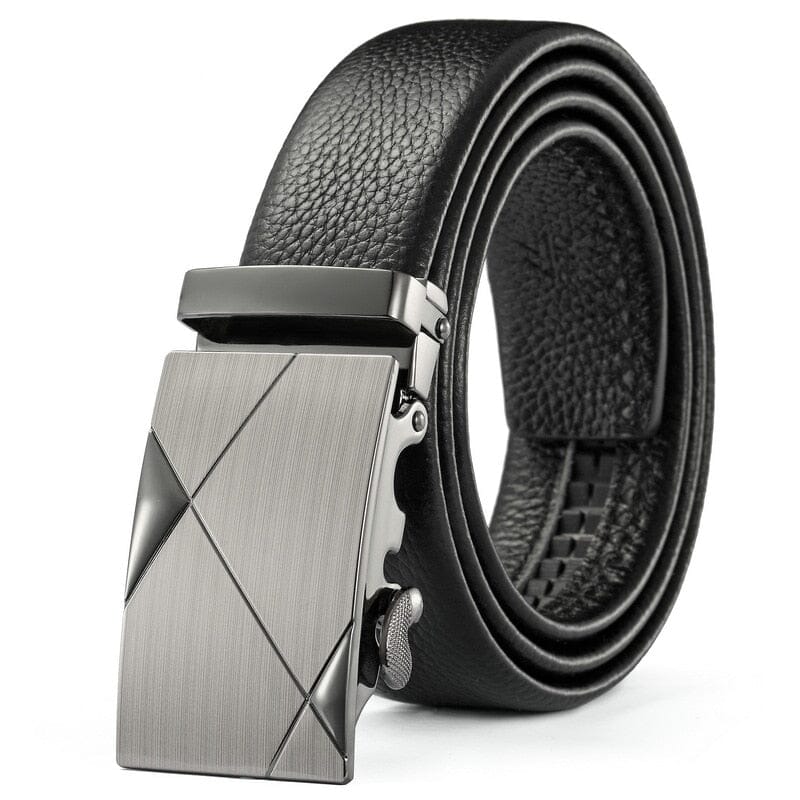 Refined Men's Dress Belt with Ratchet Buckle