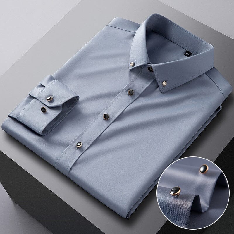 Men's Slim Fit Dress Shirt in Ice Silk