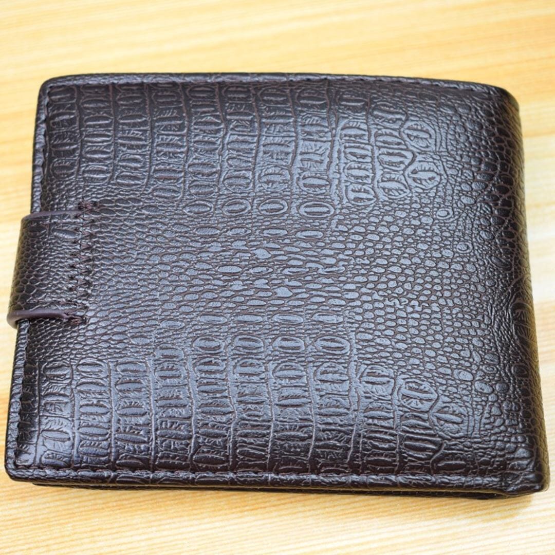 Men's Leather Wallet with Button - Elegance