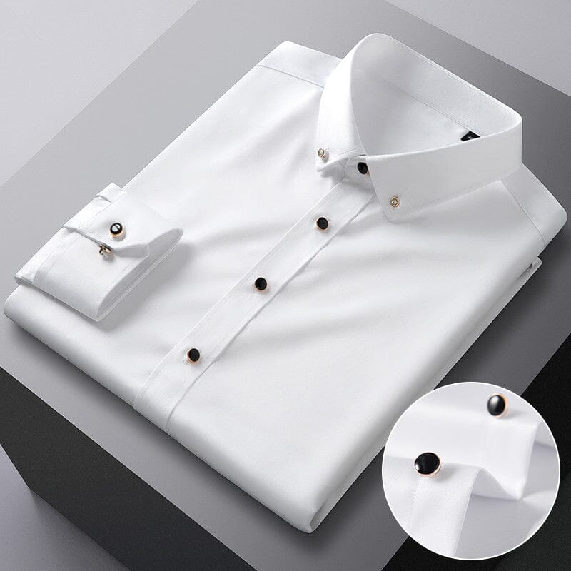 Men's Slim Fit Dress Shirt in Ice Silk