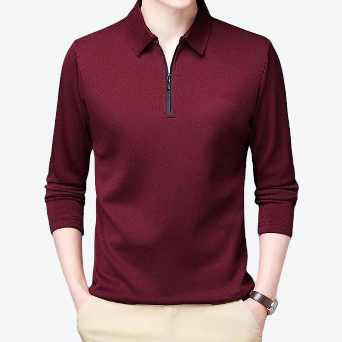 Men’s Long Sleeve Dress Shirt with Zip Closure