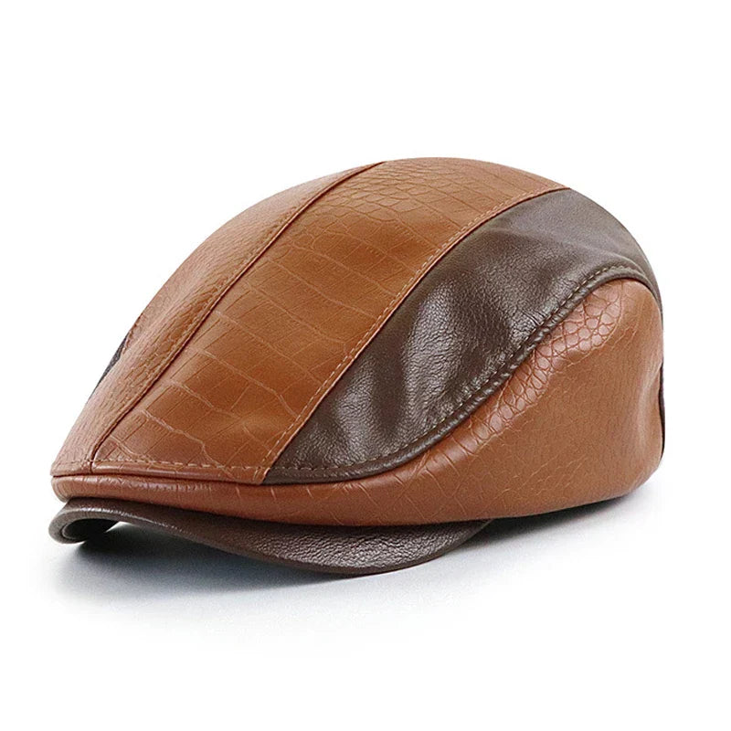 Men's Vintage Leather Beret