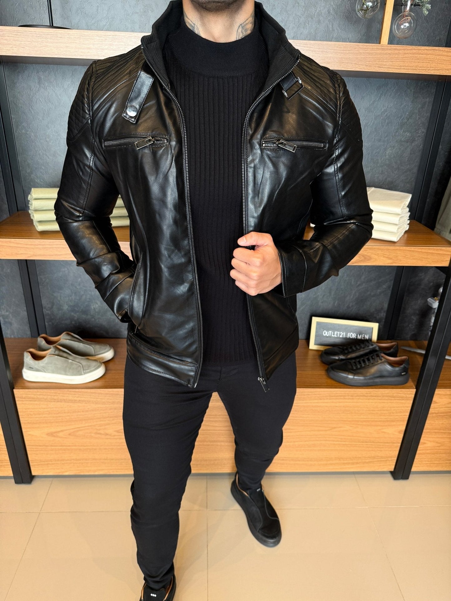 Men’s Black Leather Jacket