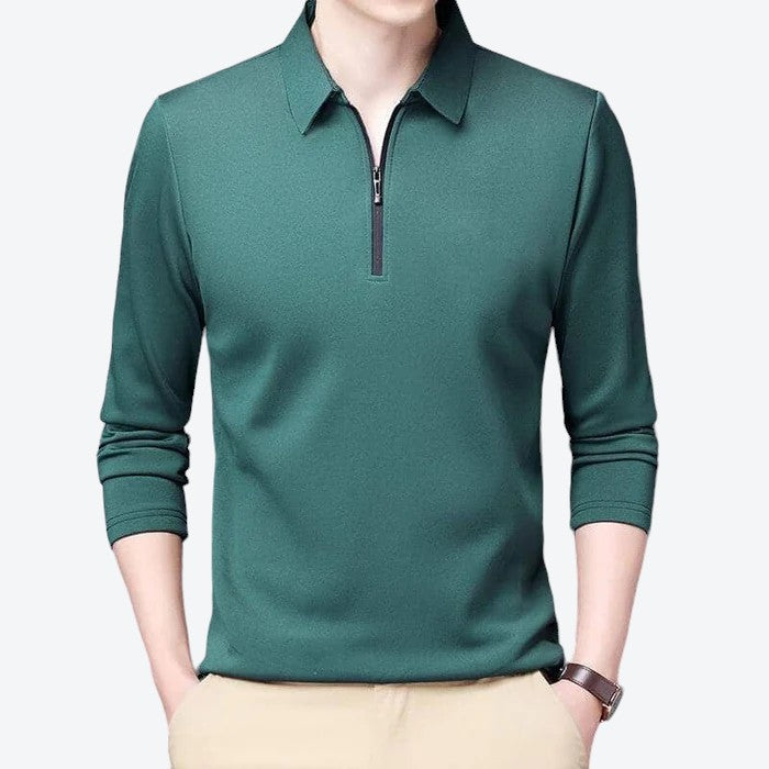 Men’s Long Sleeve Dress Shirt with Zip Closure