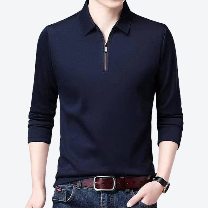 Men’s Long Sleeve Dress Shirt with Zip Closure