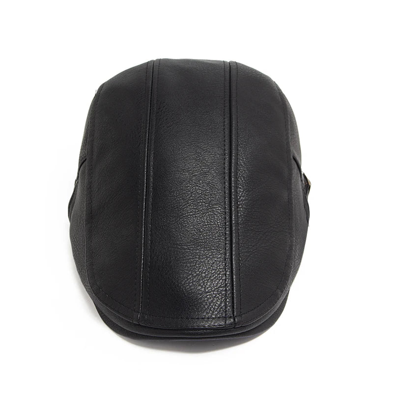 Men's British Retro Leather Beret