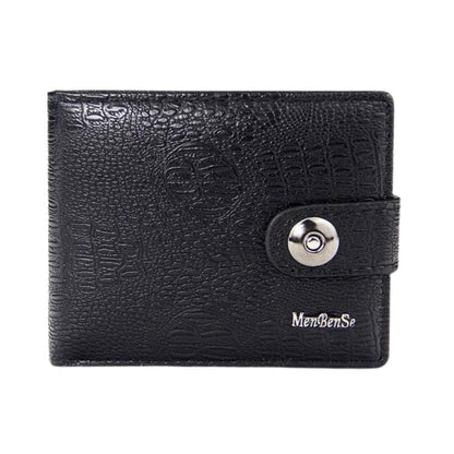 Men's Leather Wallet with Button - Elegance