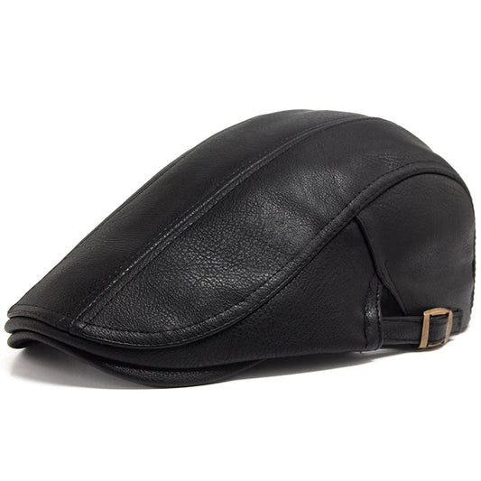 Men's British Retro Leather Beret