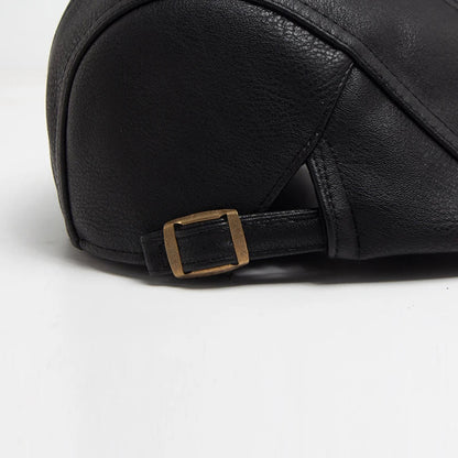 Men's British Retro Leather Beret