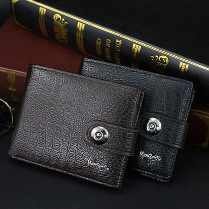 Men's Leather Wallet with Button - Elegance