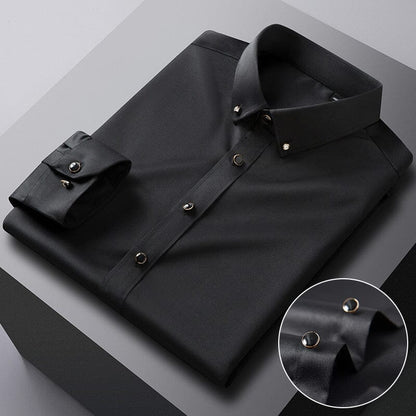 Men's Slim Fit Dress Shirt in Ice Silk