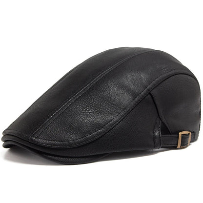 Men's British Retro Leather Beret