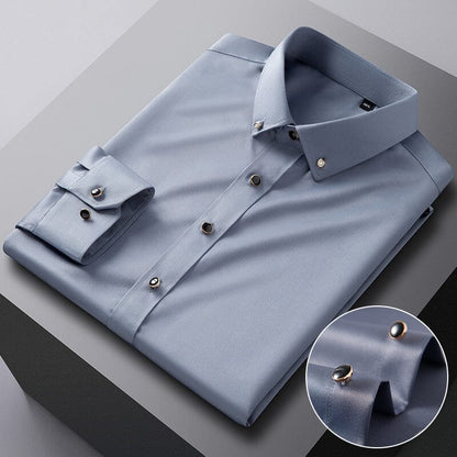Men's Slim Fit Dress Shirt in Ice Silk