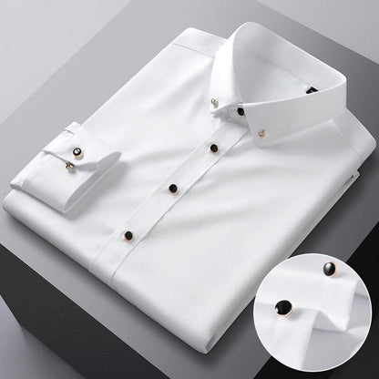 Men's Slim Fit Dress Shirt in Ice Silk