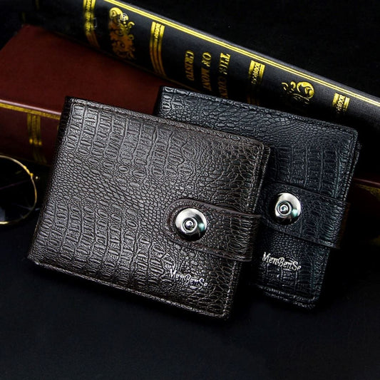 Men's Leather Wallet with Button - Elegance