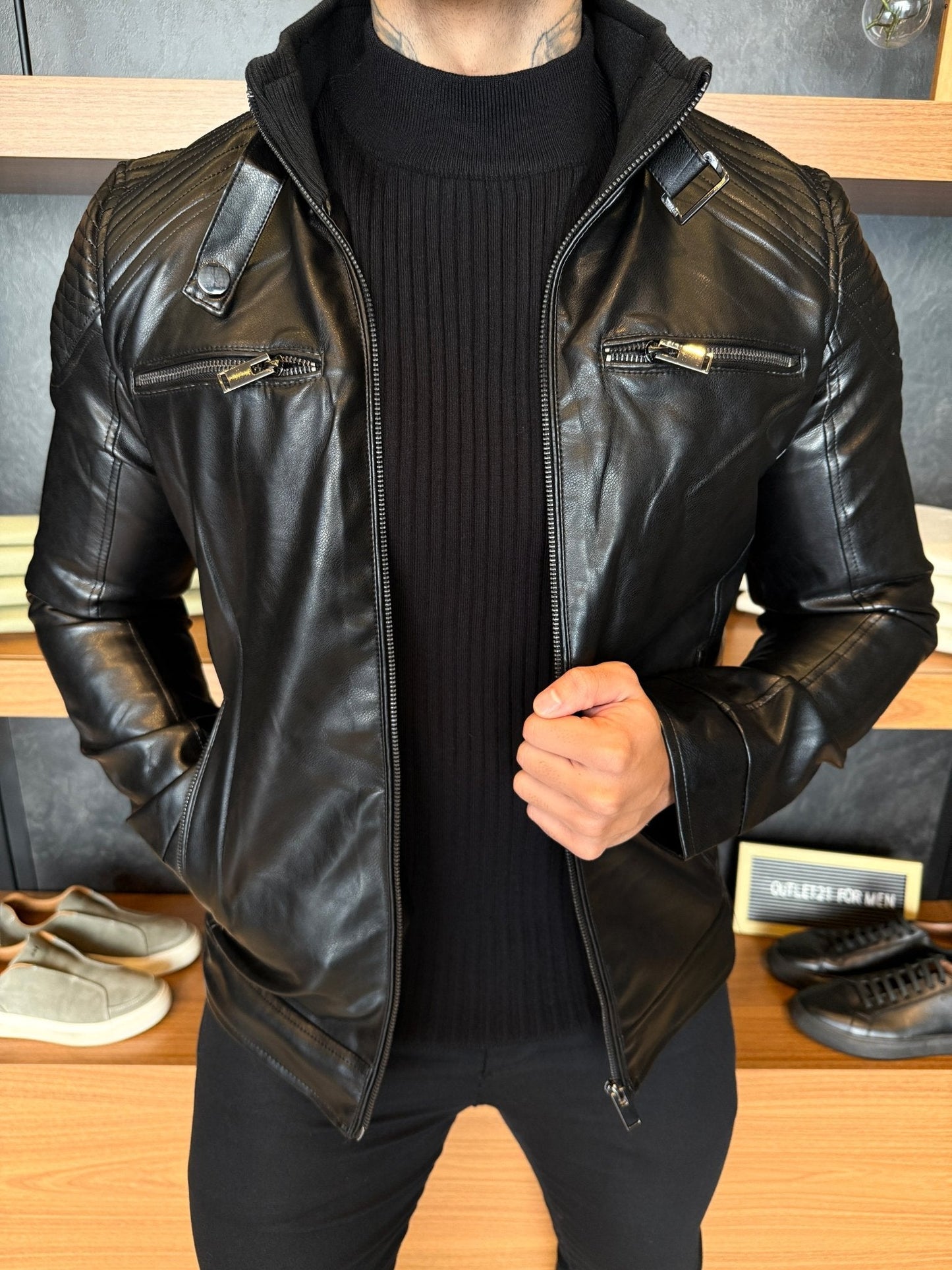 Men’s Black Leather Jacket