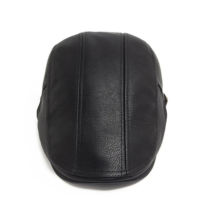 Men's British Retro Leather Beret